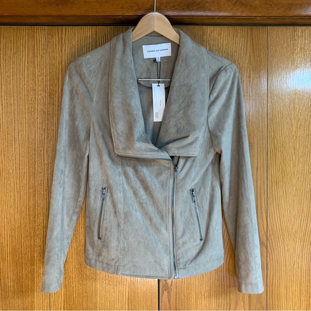 Cupcakes And Cashmere NWT Finleigh‎ Toffee Zip Up Jacket Women's Size Small